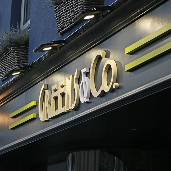 Greens & Co Sign - An outdoor sign for our client